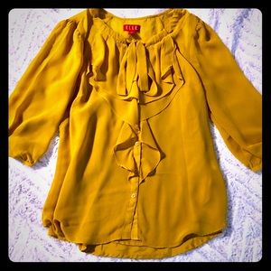 ELLE golden blouse Sz M